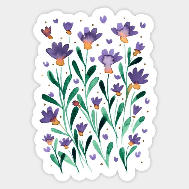 Forget me not flowers - retro periwinkle Sticker by wackapacka